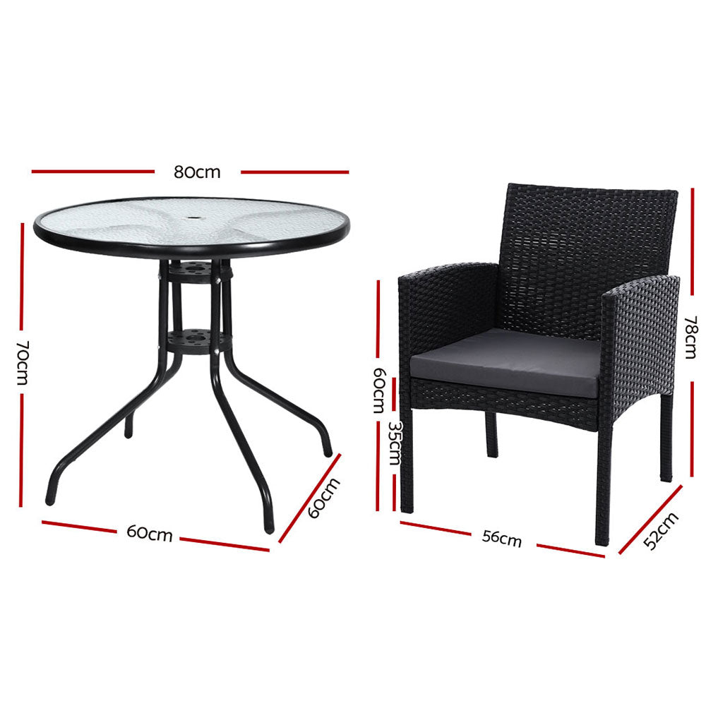 Gardeon Outdoor Bistro Dining Chair Set