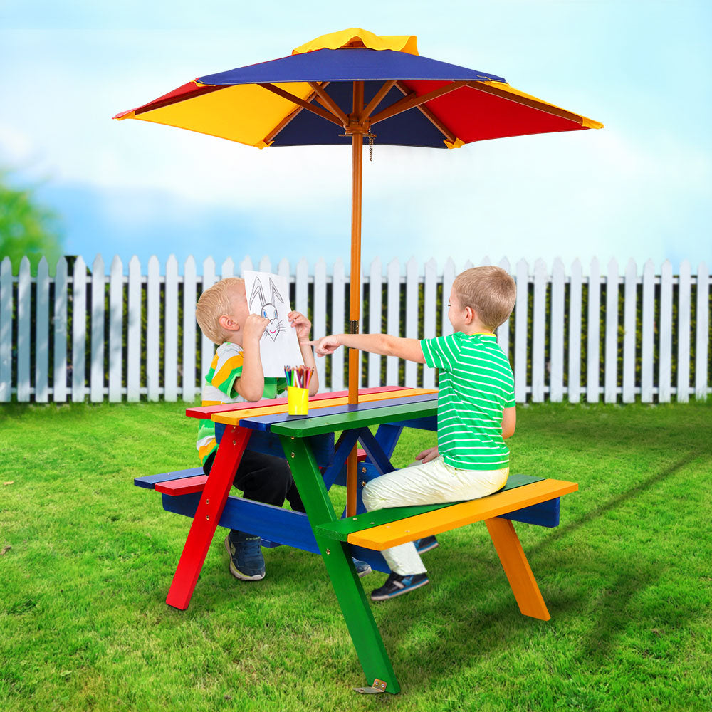 Keezi Kids Outdoor Table and Chairs Picnic Bench Set