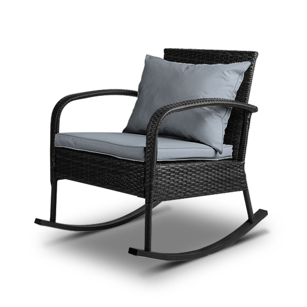 Gardeon Outdoor Rocking Chair Black