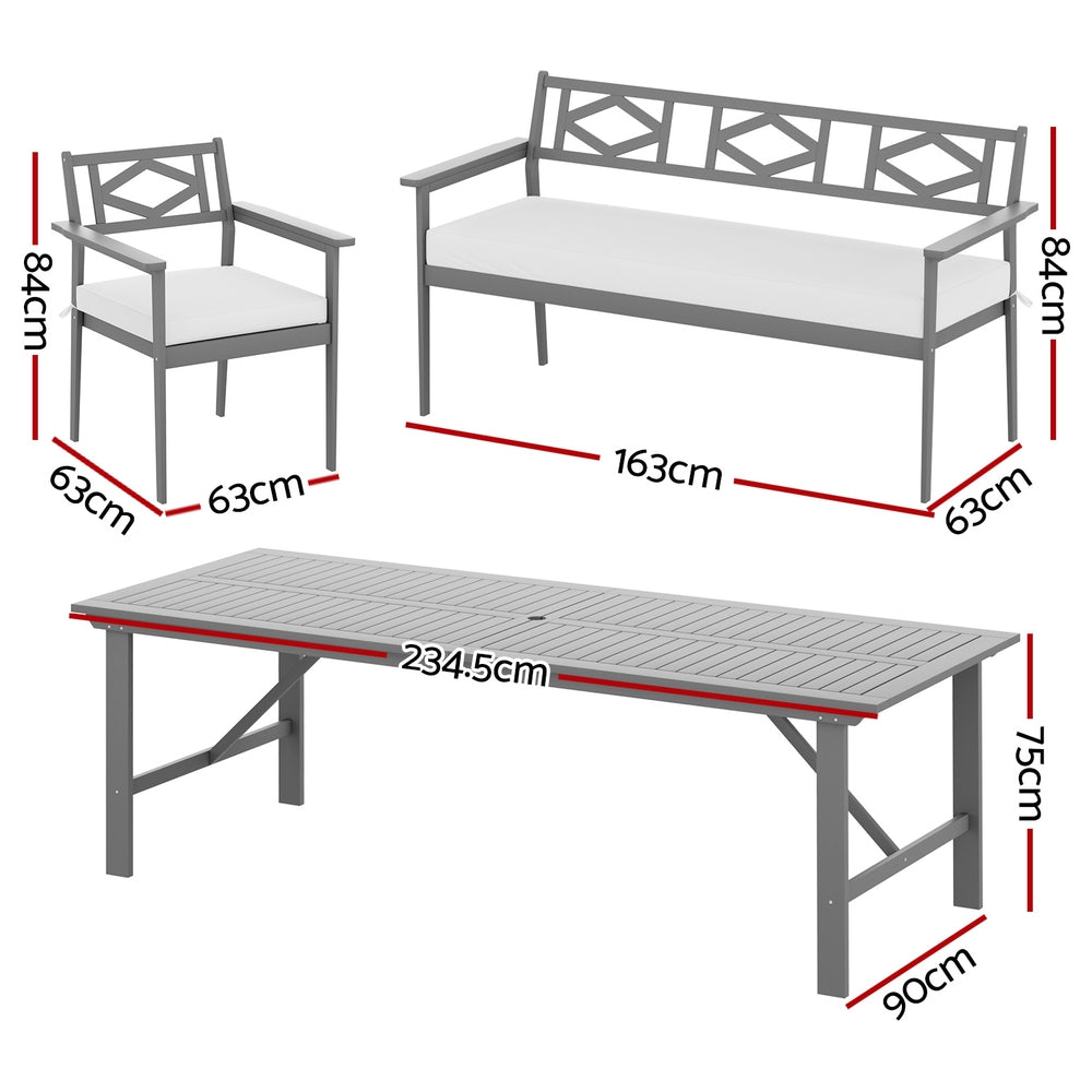 Gardeon 6-seater Outdoor Dining Chairs Table Set