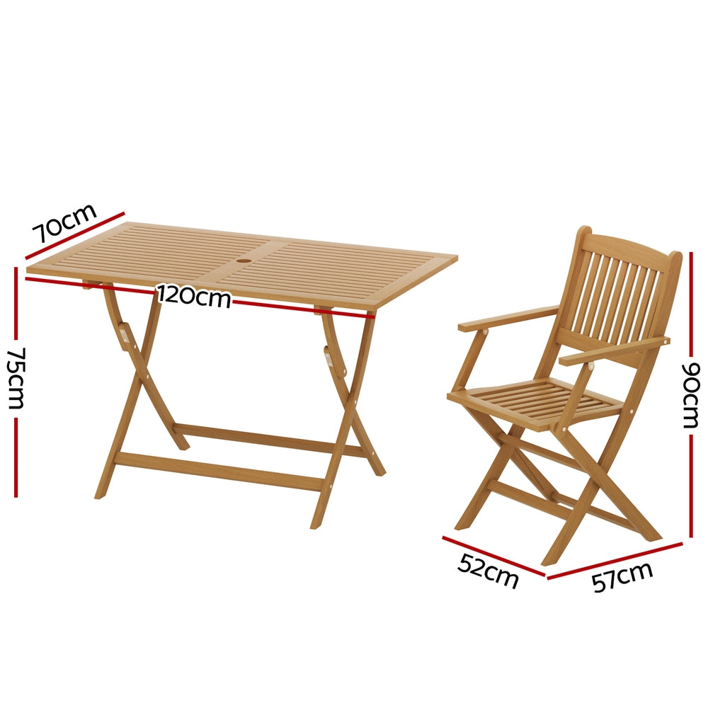 Gardeon 7 Pieces Foldable Outdoor Dining Chairs Table Set