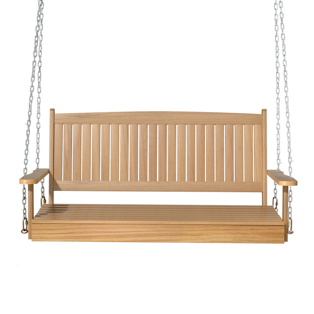 Gardeon Outdoor Wooden Porch Swing Chair with Chains Teak