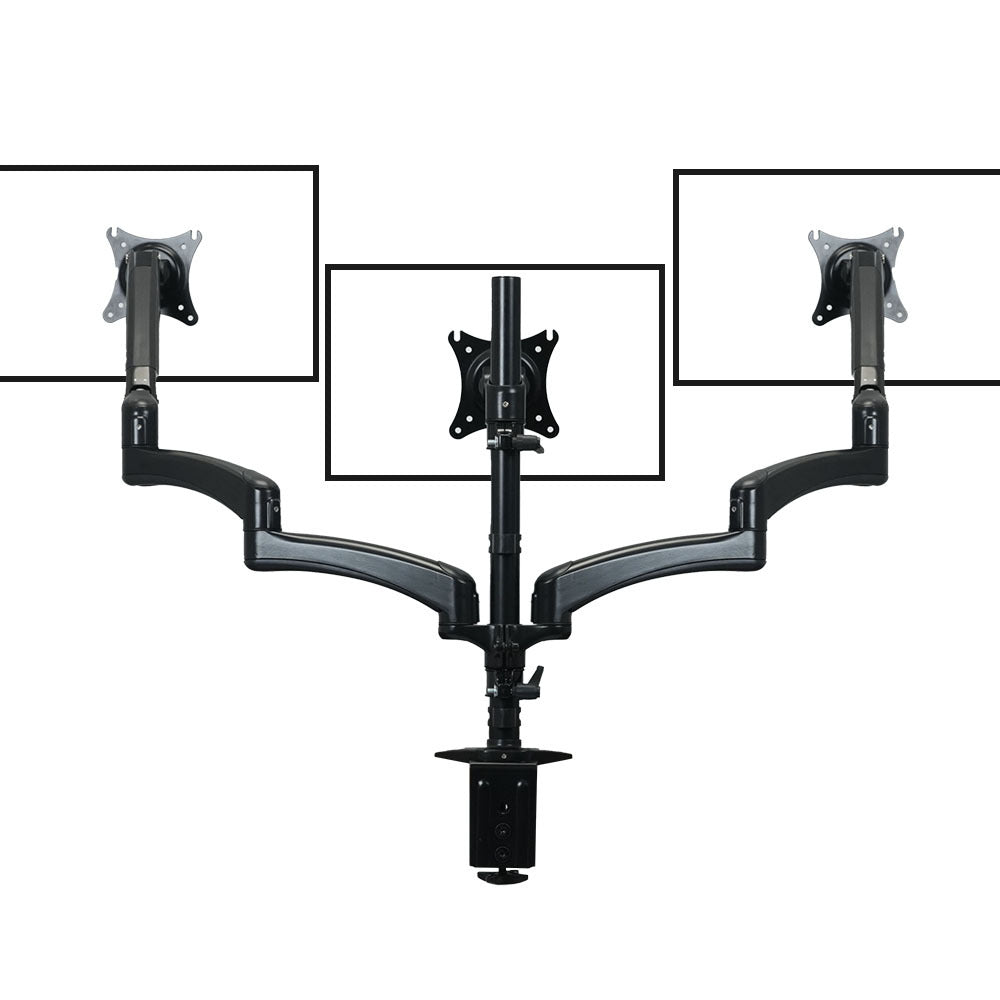 FORTIA Triple Computer Monitor Mount Stand for Desk with 3 Adjustable Arm Holder for 15 to 32 inch Displays