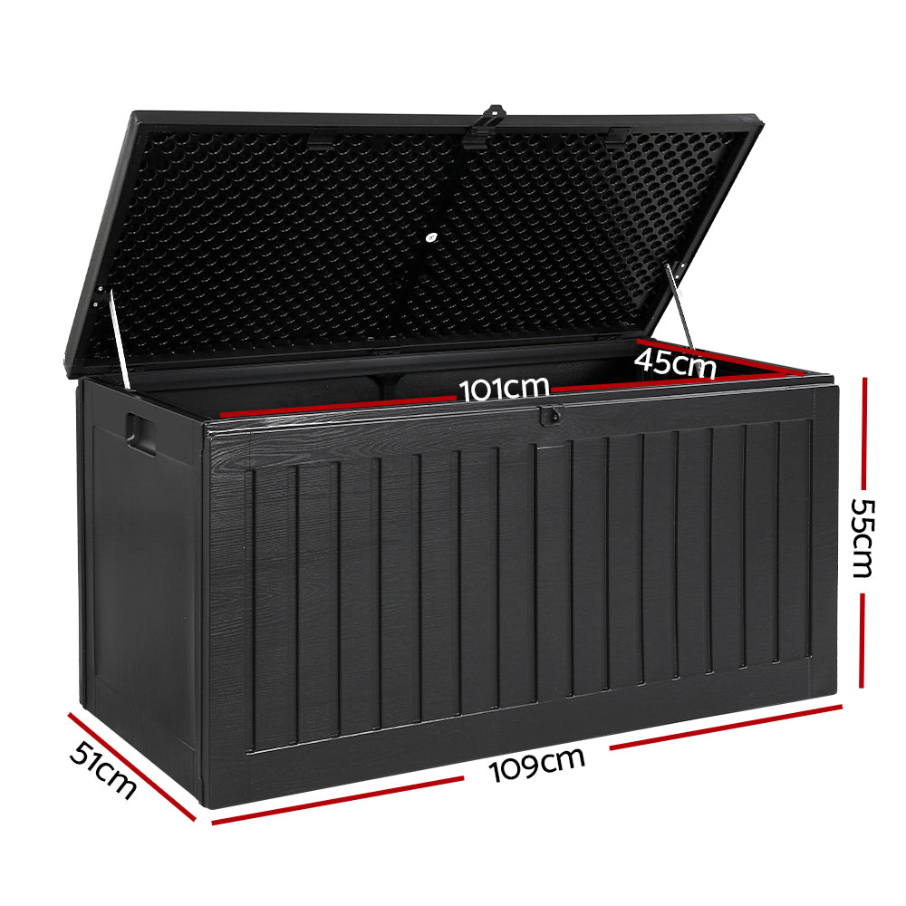 Gardeon 270L Outdoor Storage Box Container Black