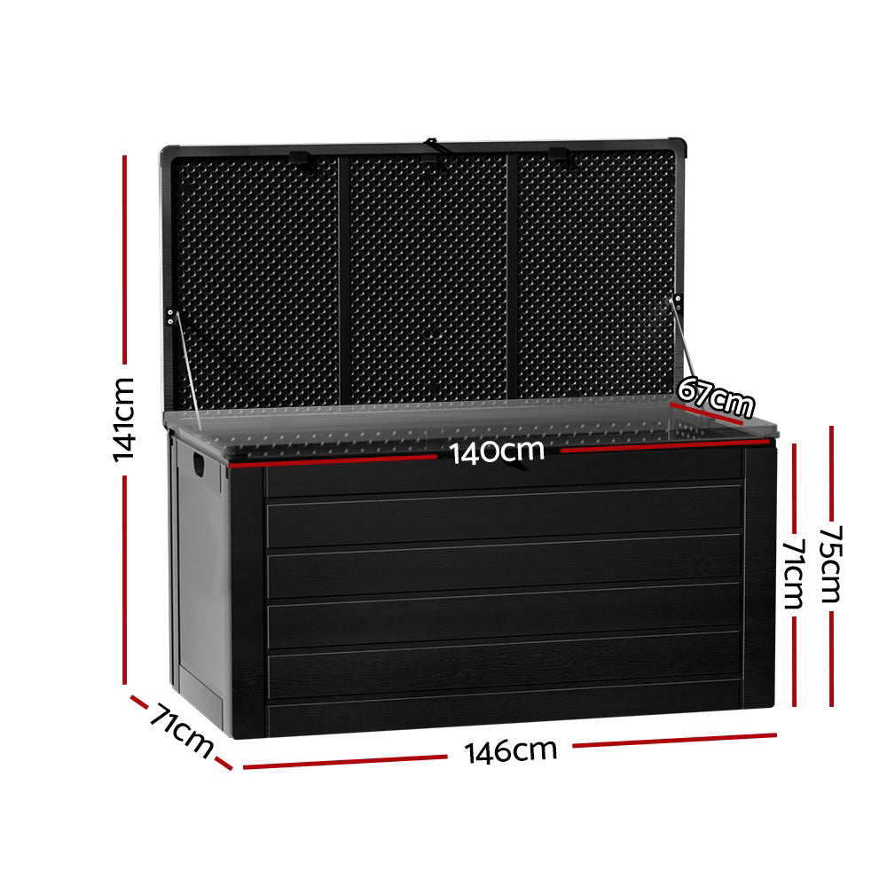 Gardeon Outdoor Storage Box 680L Black