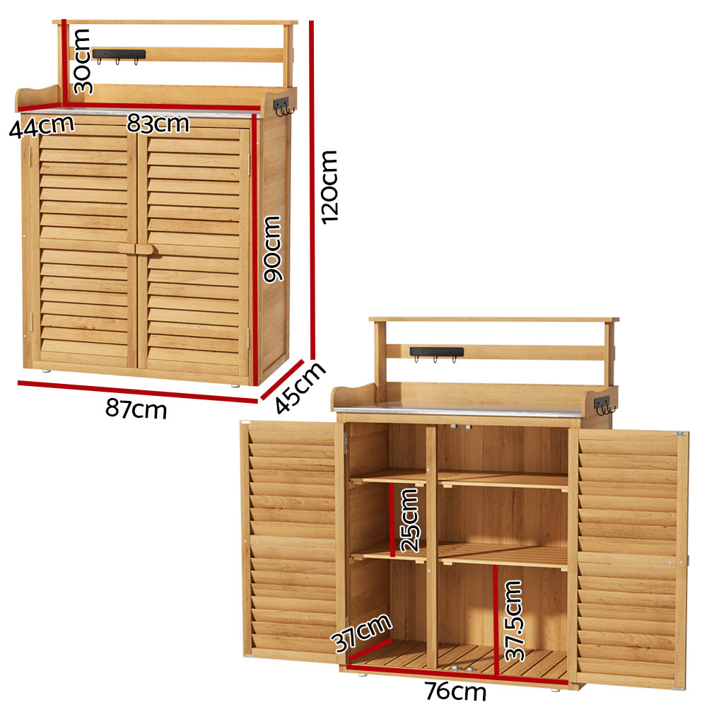 Gardeon Outdoor Storage Box Potting Bench Table