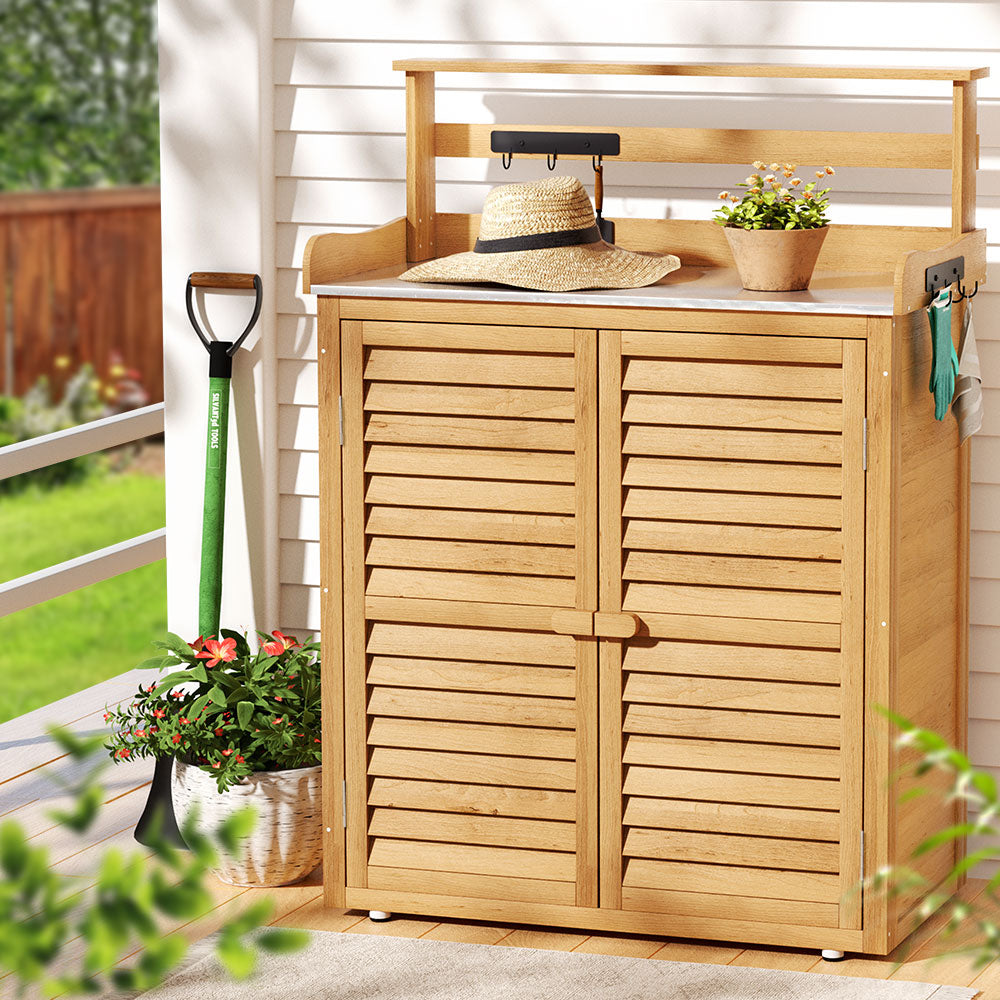 Gardeon Outdoor Storage Box Potting Bench Table