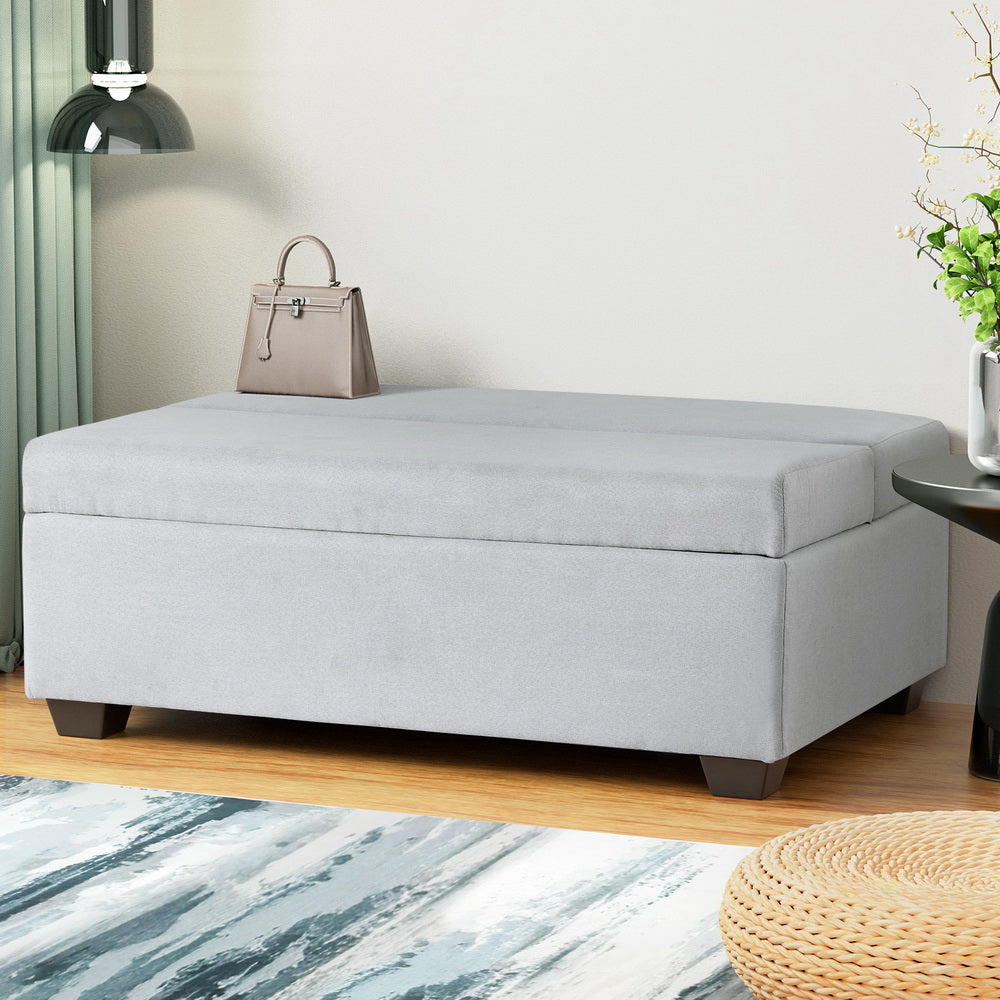 Artiss Ottoman Storage Sofa Bed 112cm - Grey