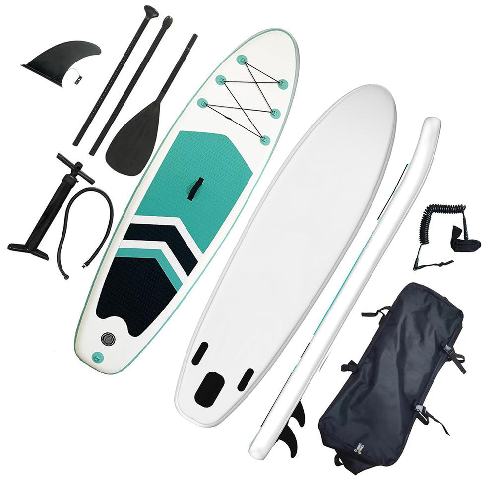 MaxU 10&#39;6&#39;&#39; Inflatable Paddle Board 3.2m SUP Surfboard Stand Up Paddleboard with Bonus Accessories - Black / Green