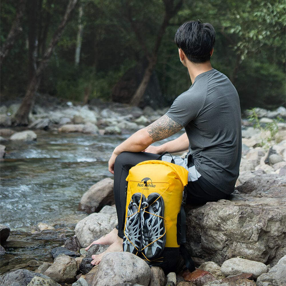 Naturehike 20L TPU Dry Wet Separation Waterproof Bag Outdoor Camping Tent Equip Backpack Large Capacity Portable - Yellow