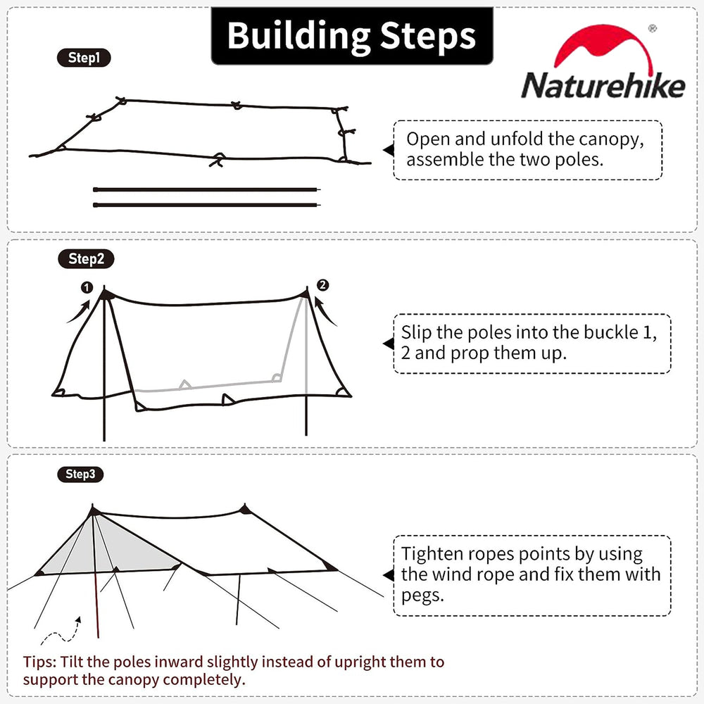 Naturehike Canopy Lightweight 4-6 Person Tent Tarp Shelters for Camping Hiking - Khaki 400x292cm