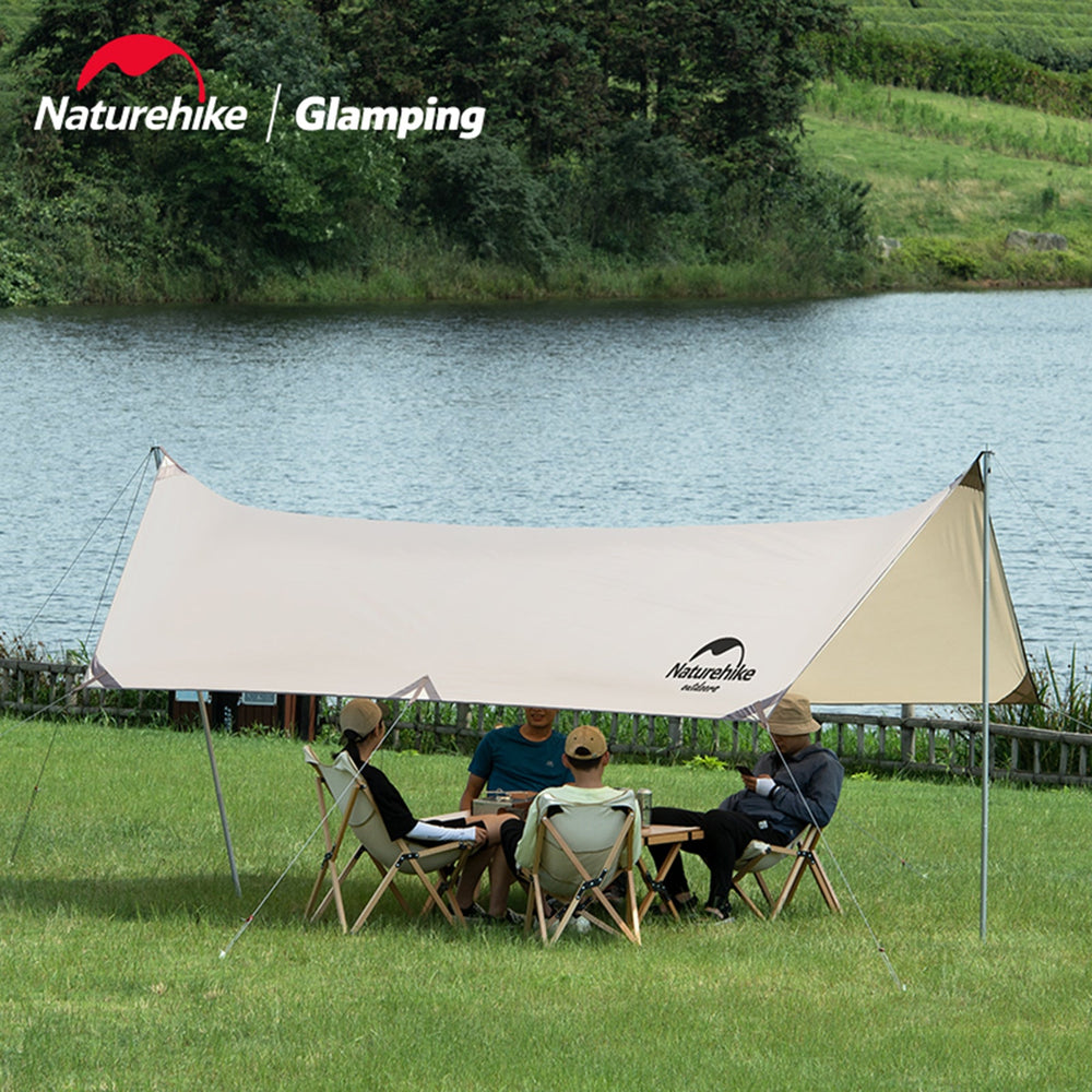 Naturehike Canopy Lightweight 4-6 Person Tent Tarp Shelters for Camping Hiking - Khaki 500x292cm