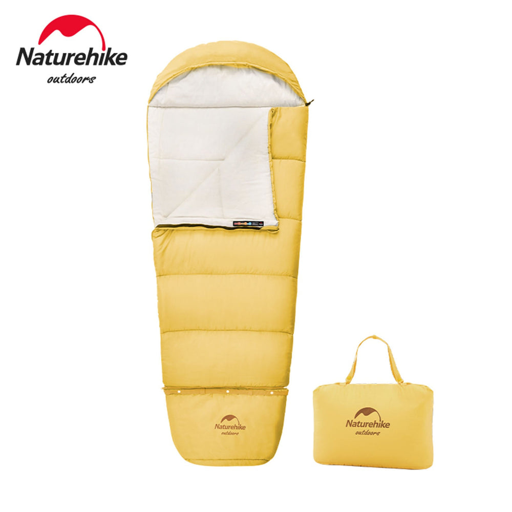 Naturehike Outdoor Children C300 Camping Sleeping Bag Hiking Gears Extended Stitching Envelope Children Kid Sleeping Bag - Yellow