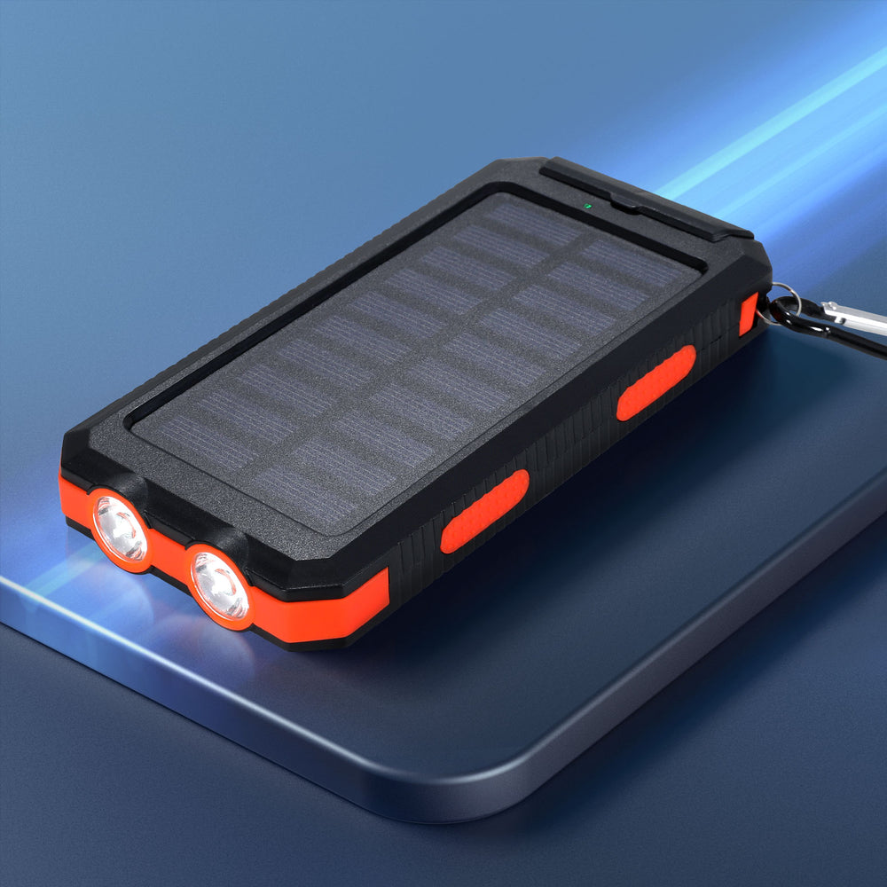 10000mAh Portable Solar Power Bank Dual USB Phone Charger