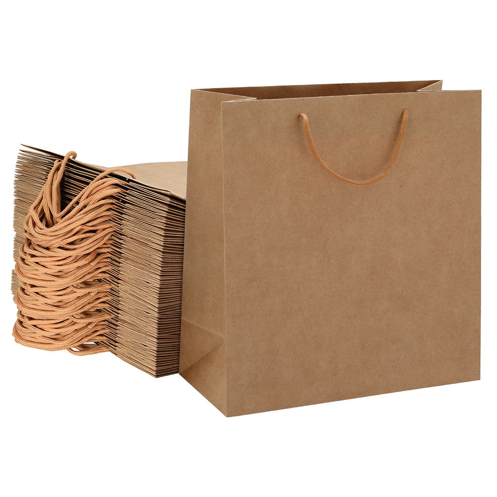 50pcs Bulk Kraft Paper Bags Reusable Brown