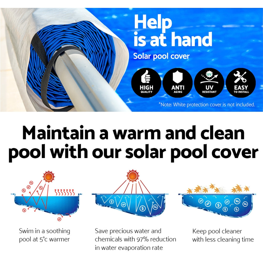 Aquabuddy Pool Cover with Roller Wheel Solar Blanket 10x4M