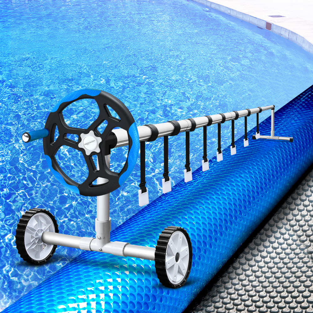 Aquabuddy Pool Cover Roller Wheel 500 Micron Blanket 9.5x5M