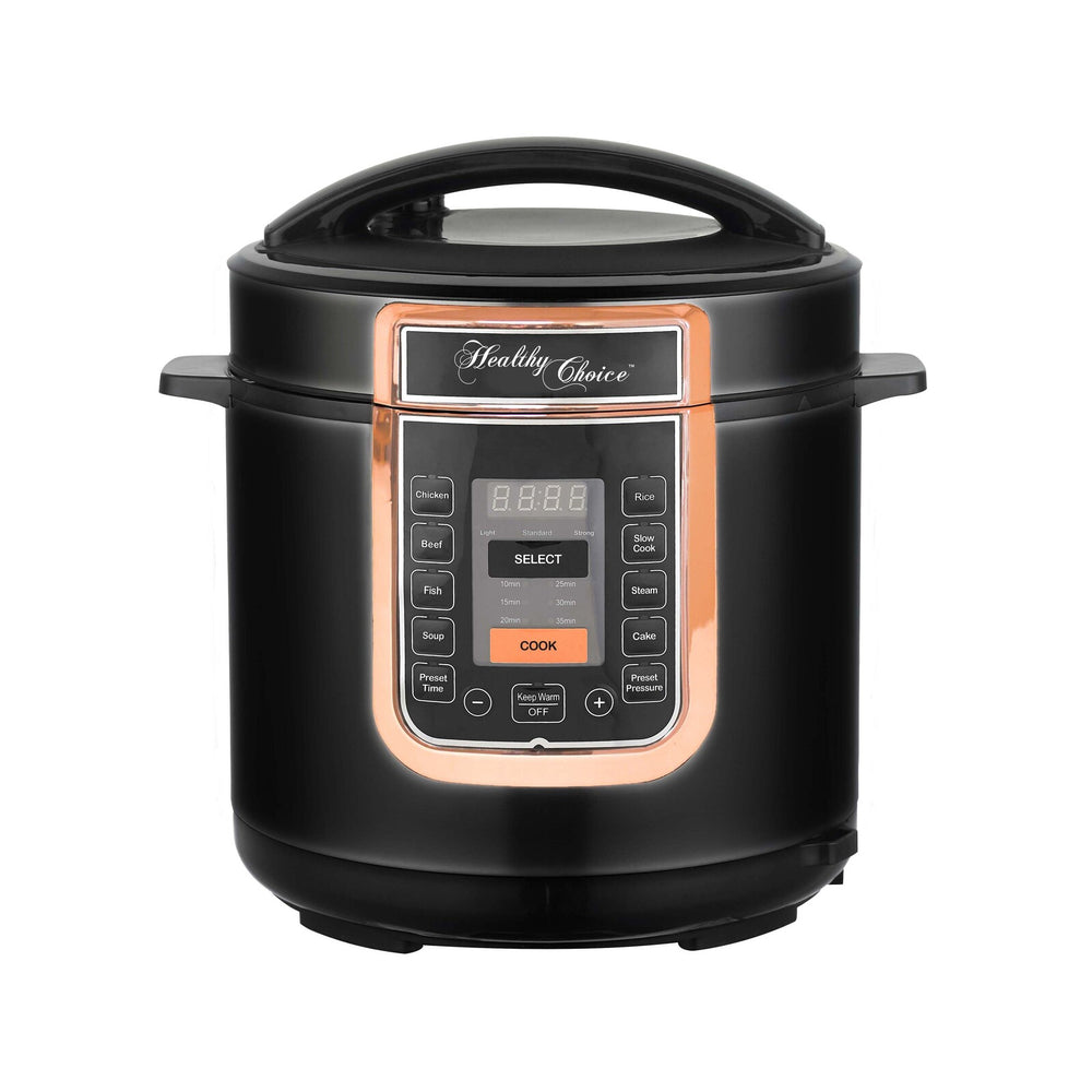 Healthy Choice 6L Electric Slow &amp; Pressure Cooker (Black) 8 Programs, 1000W
