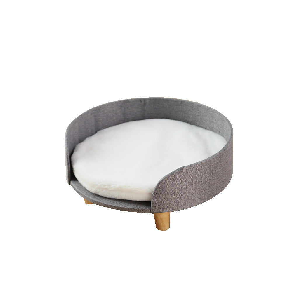 Furbulous Pet Sofa Bed Fluffy Calming Luxury Cat Rest Sleep Pet Furniture - Grey