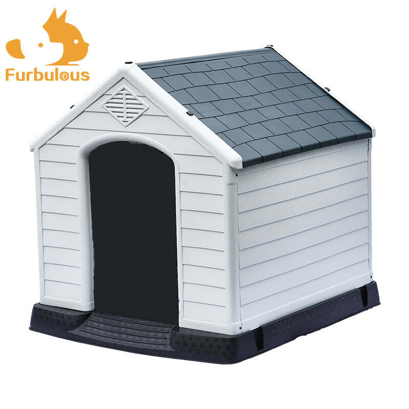 Furbulous Dog Kennel and Indoor Outdoor Heavy Duty Dog House - Slate Roof Large