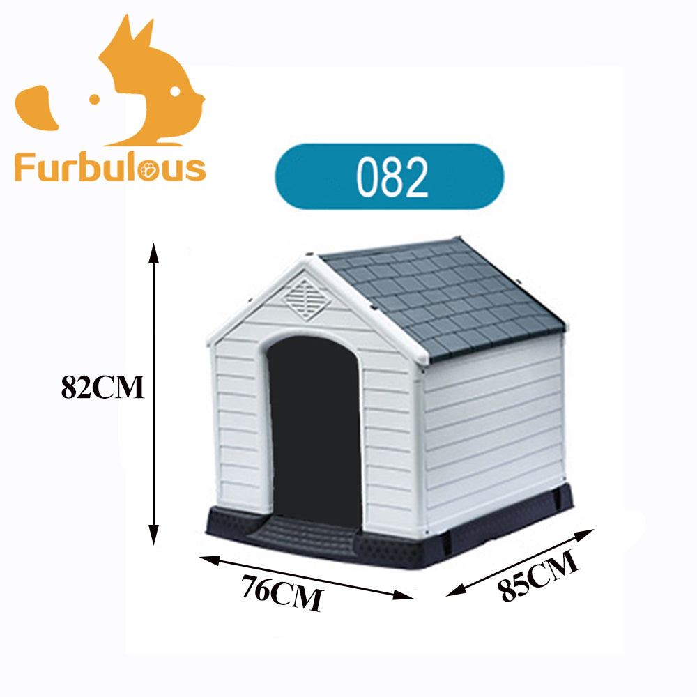 Furbulous Dog Kennel and Indoor Outdoor Heavy Duty Dog House - Slate Roof Large