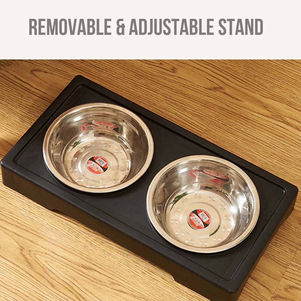 Furbulous Dual Pet Feeding Bowls and Stand with Adjustable Height