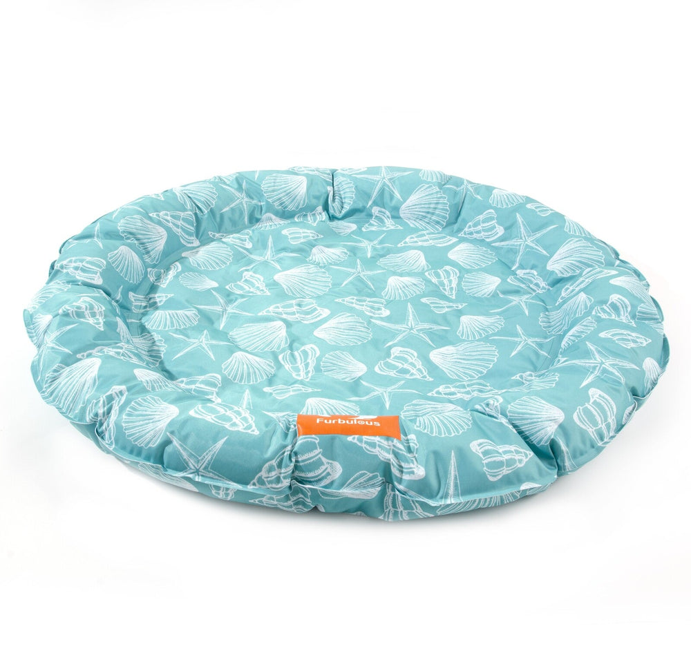 Furbulous 75cm Round Pet Cooling Bed Dog or Cat Non-Toxic Cooling Mat for Summer - Green