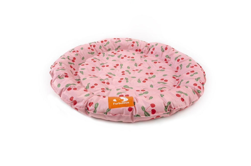 Furbulous 75cm Round Pet Cooling Bed Dog or Cat Non-Toxic Cooling Mat for Summer - Pink