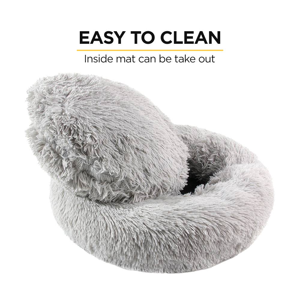 Furbulous Calming Dog or Cat Bed in Dark Grey - Large 70cm x 70cm