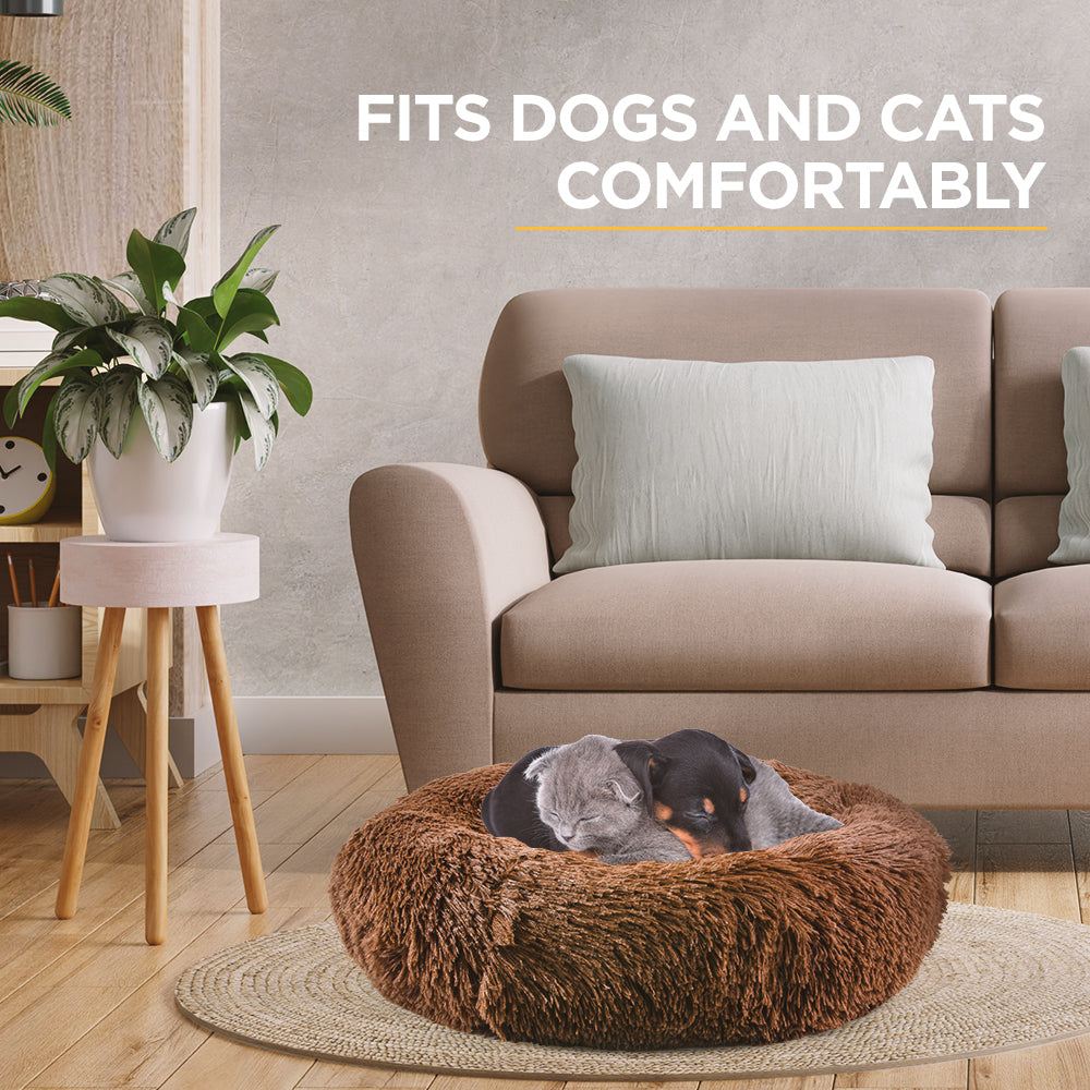 Furbulous Calming Dog or Cat Bed in Dark Grey - Large 70cm x 70cm