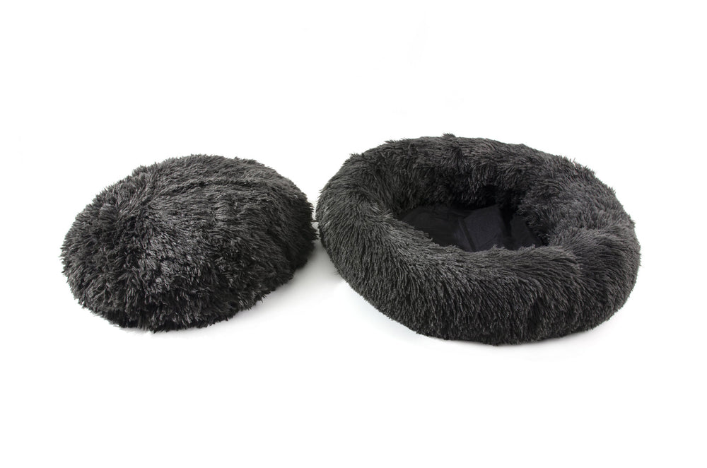 Furbulous Calming Dog or Cat Bed in Dark Grey - Xlarge - 80cm Diameter