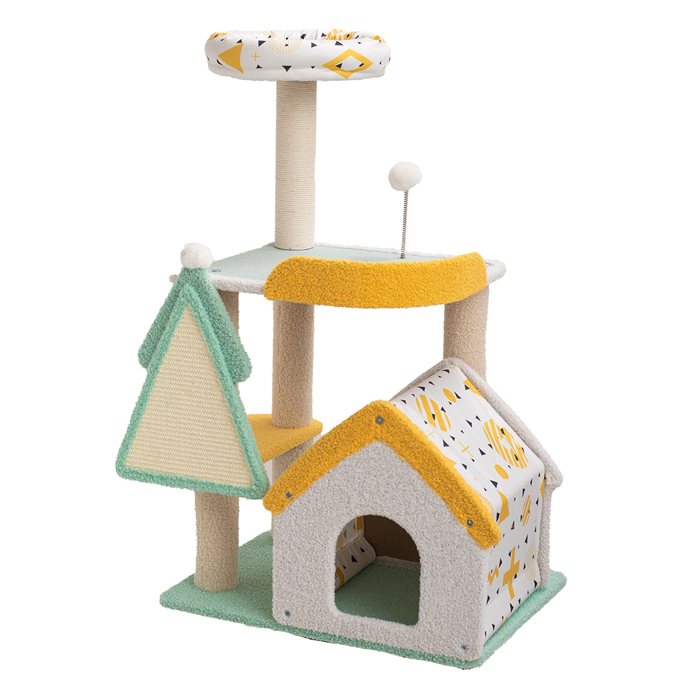 Furbulous 1.05m Cat Tree Tower &amp; Scratching post with Cooling Straw Mat - Fairy Land