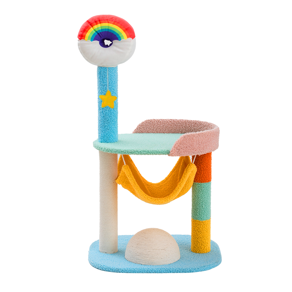 Furbulous 86cm Cat Tree Tower and Scratching Post Rainbow style