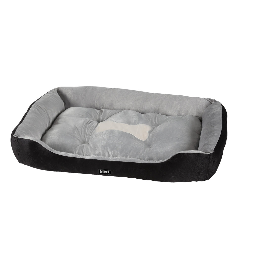 i.Pet Soft Cushion Pet Bed Washable 80CM Black