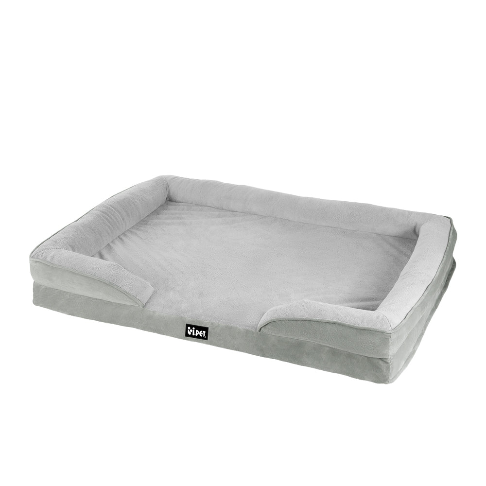 i.Pet Soft Cushion Pet Bed Washable 100CM Grey