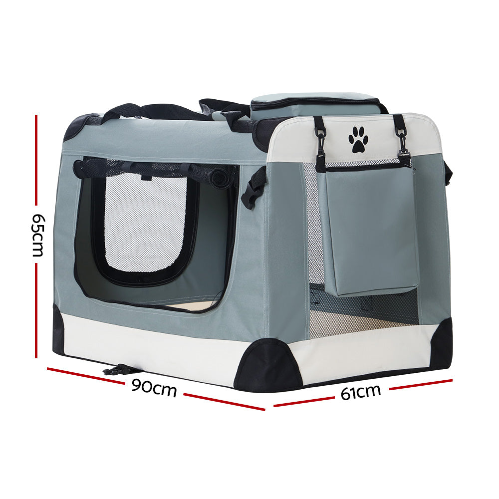 i.Pet Pet Carrier 2XL Light Grey