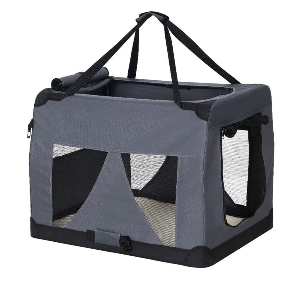 i.Pet Pet Carrier 4XL Portable Collapsible Side Sided Grey