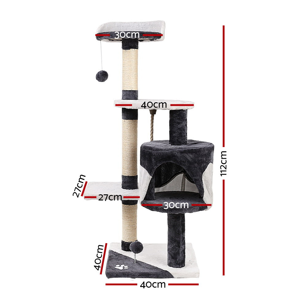 i.Pet Cat Tree Tower Grey 112CM