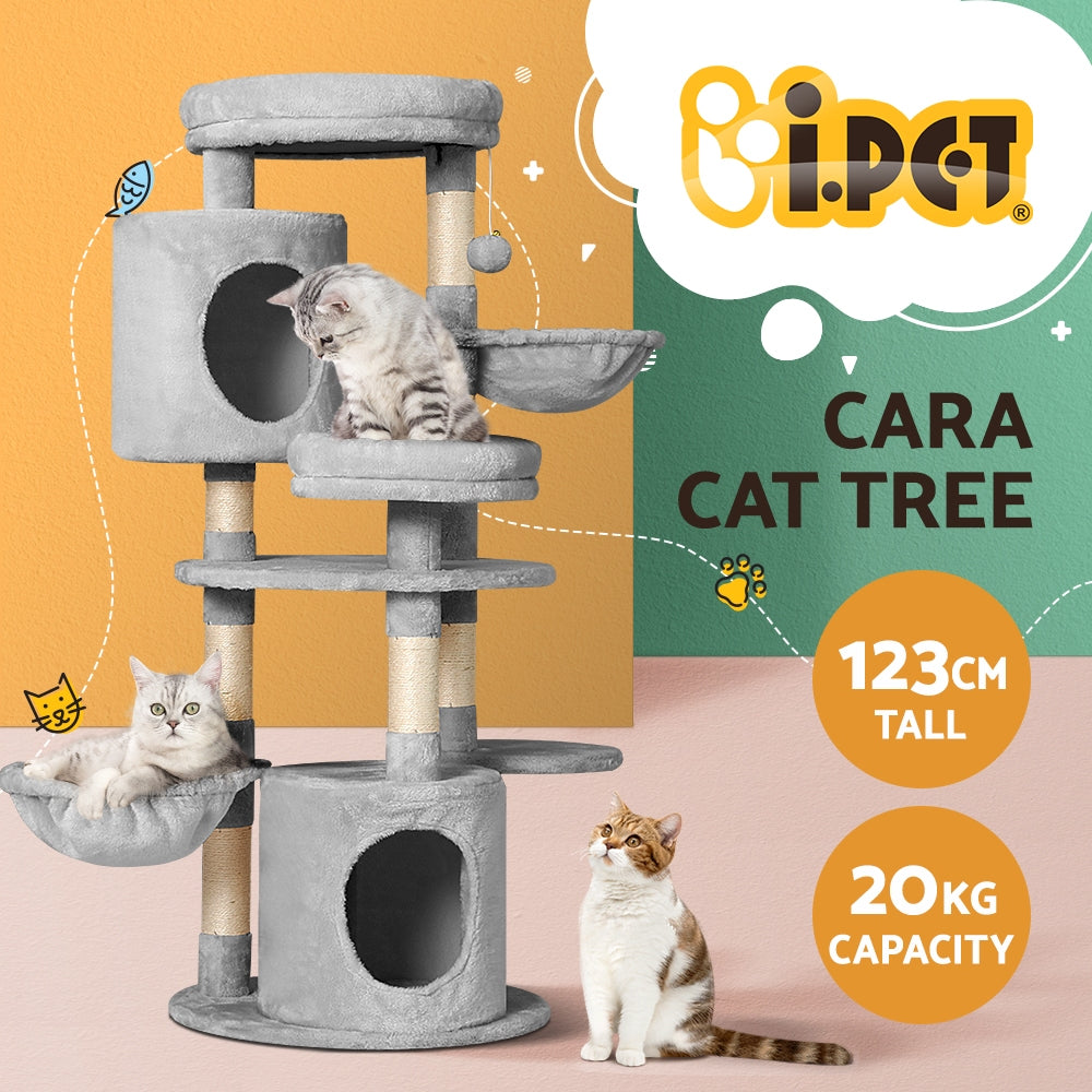 i.Pet Cat Tree 123cm Tower Scratching Post