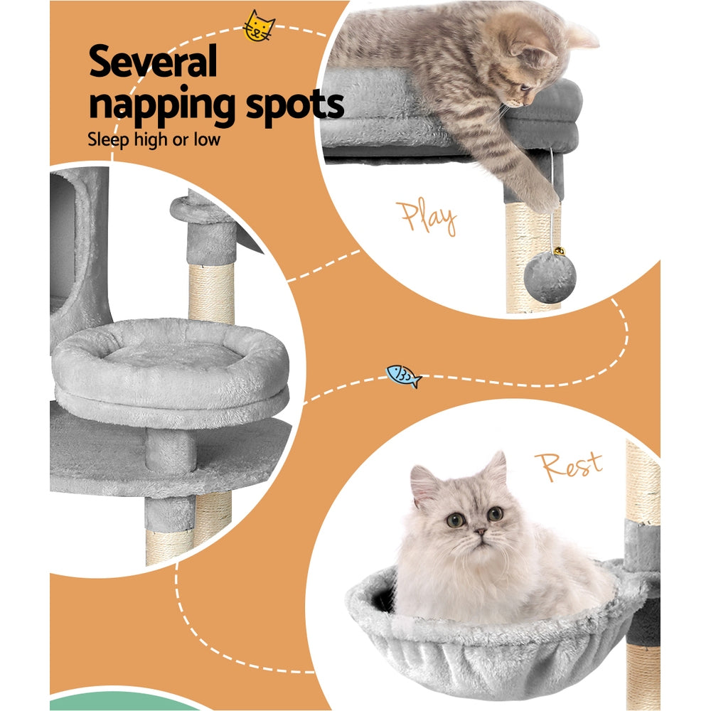 i.Pet Cat Tree 123cm Tower Scratching Post