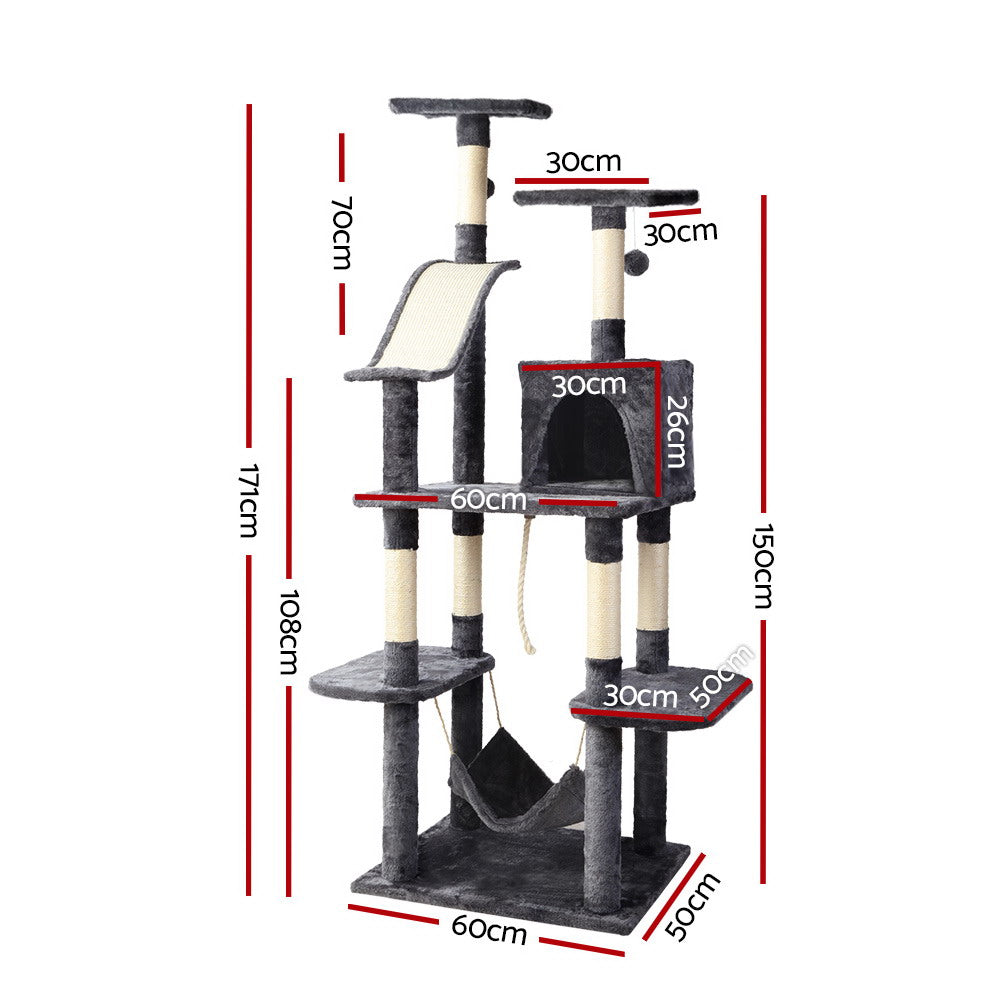 i.Pet Cat Tree Tower Grey 171CM