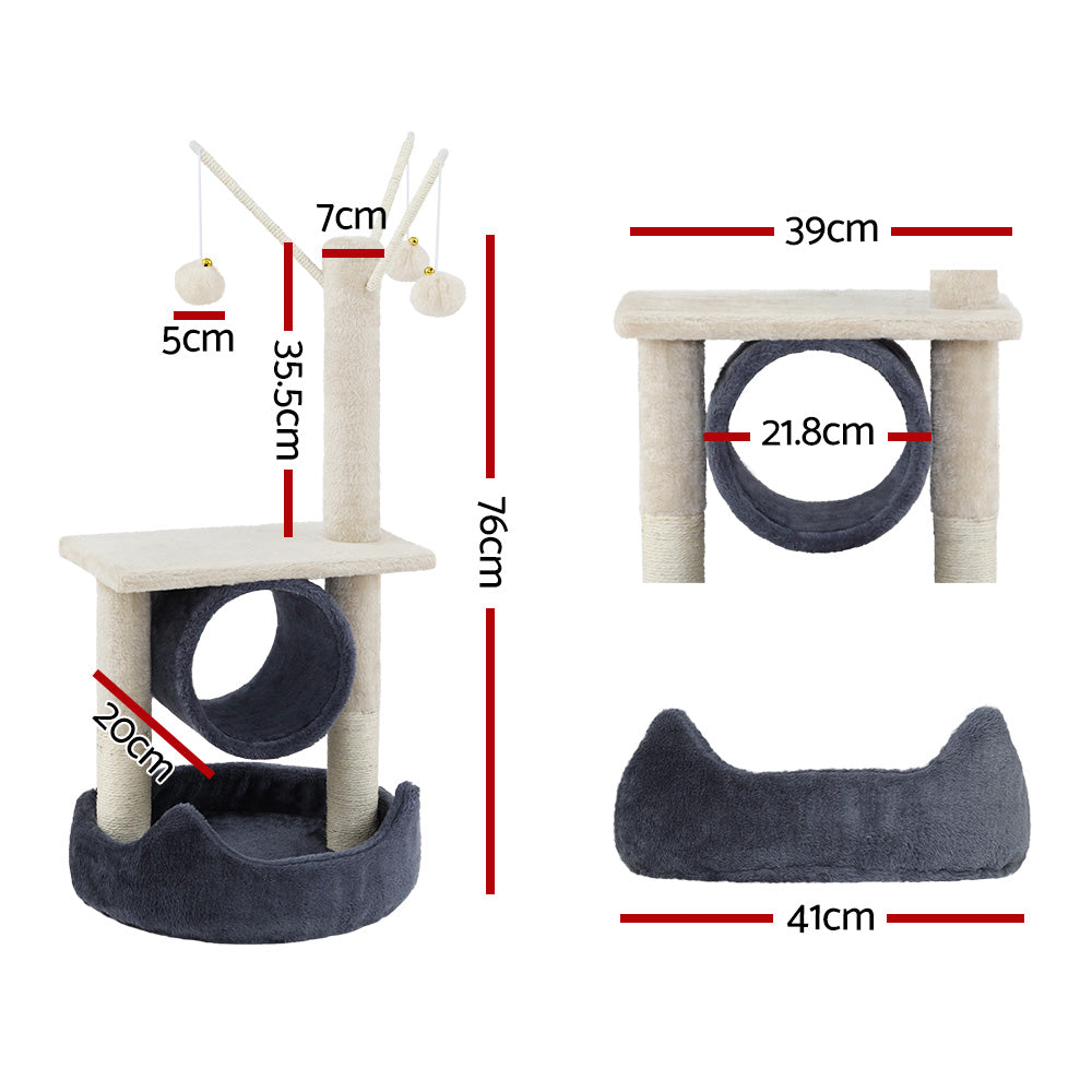 i.Pet Cat Tree with Hanging toy Grey 53CM