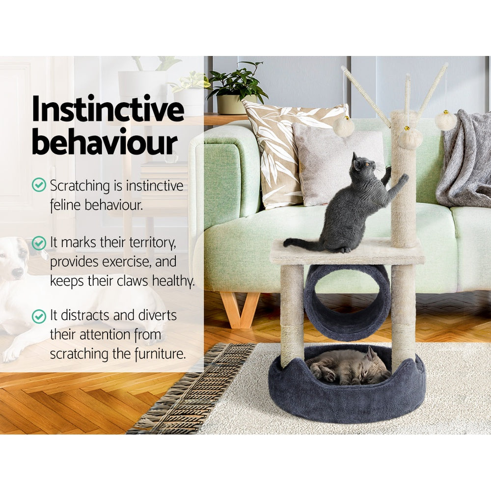 i.Pet Cat Tree with Hanging toy Grey 53CM