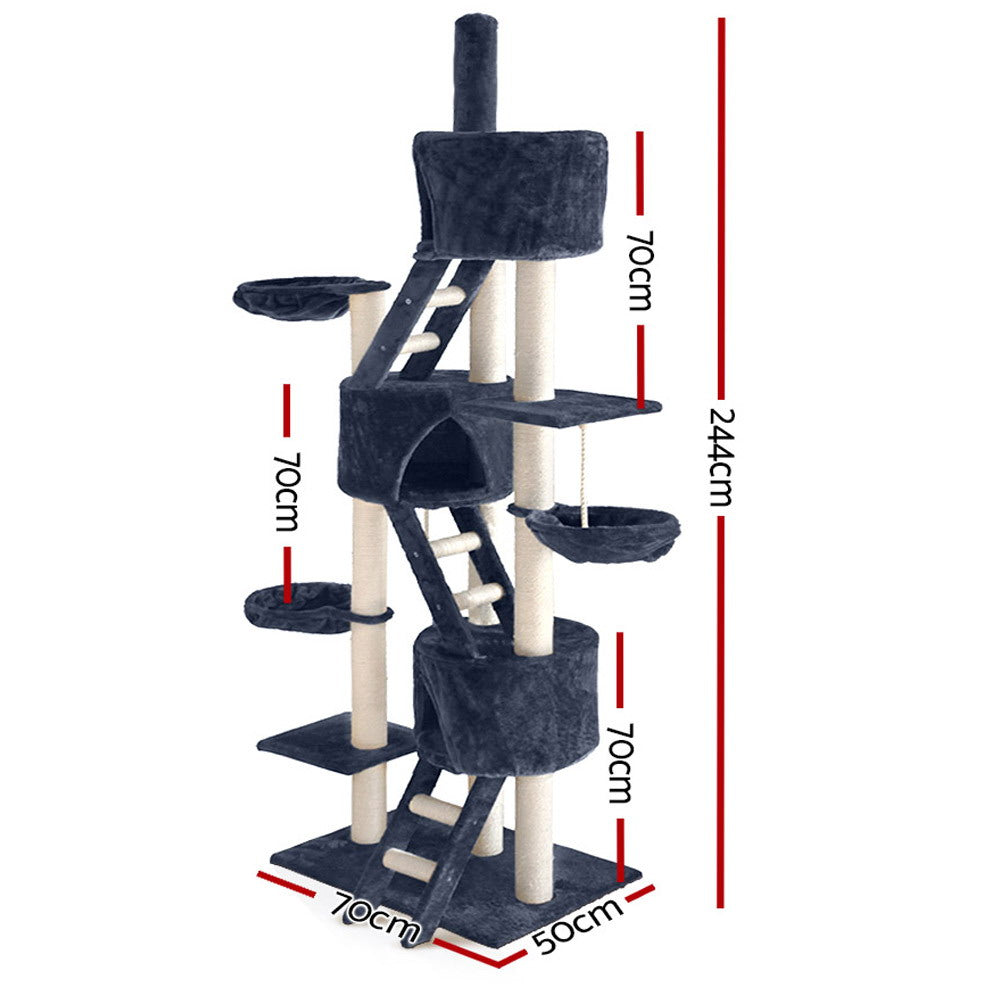 i.Pet Cat Tree Tower Grey 244CM