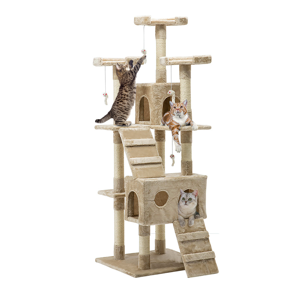 i.Pet Cat Tree Tower Beige 134CM