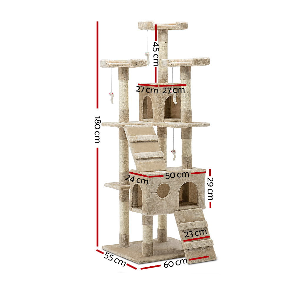 i.Pet Cat Tree Tower Beige 134CM