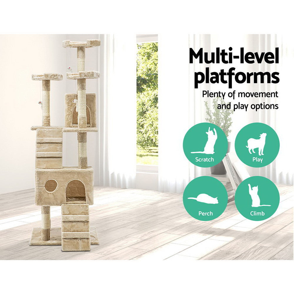 i.Pet Cat Tree Tower Beige 134CM