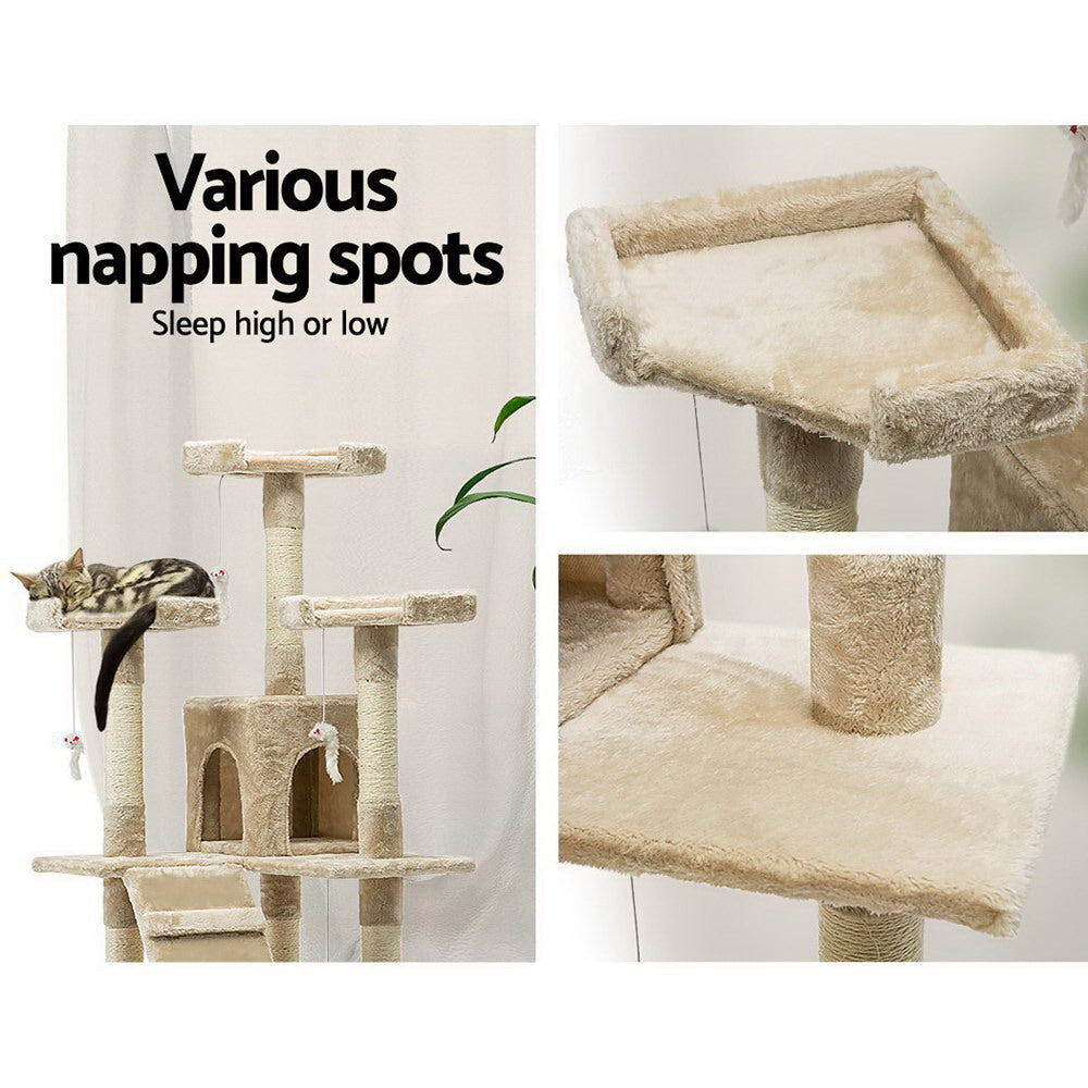 i.Pet Cat Tree Tower Beige 134CM