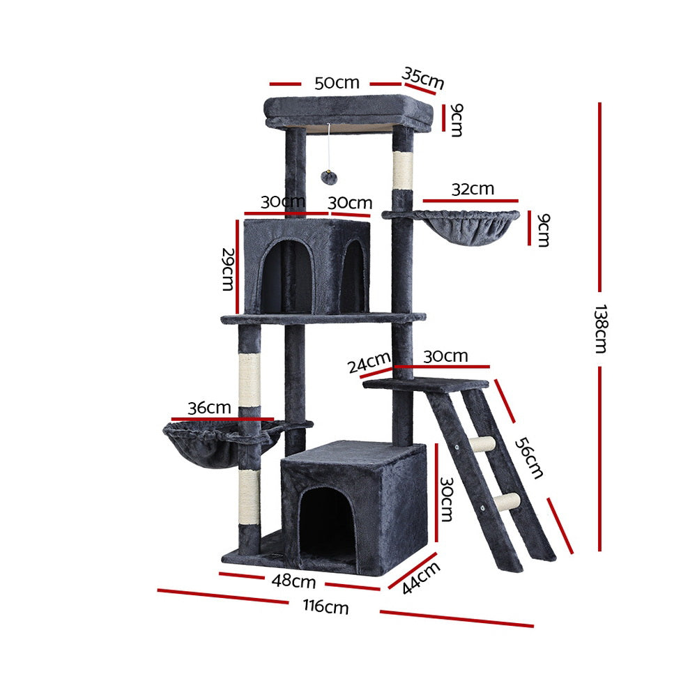 i.Pet Cat Tree 138cm Grey