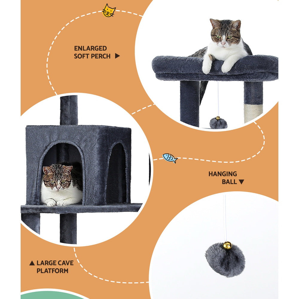 i.Pet Cat Tree 138cm Grey